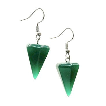Green Aventurine Pendulum Surgical Steel Earrings