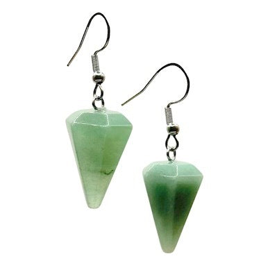 Green Aventurine Pendulum Surgical Steel Earrings