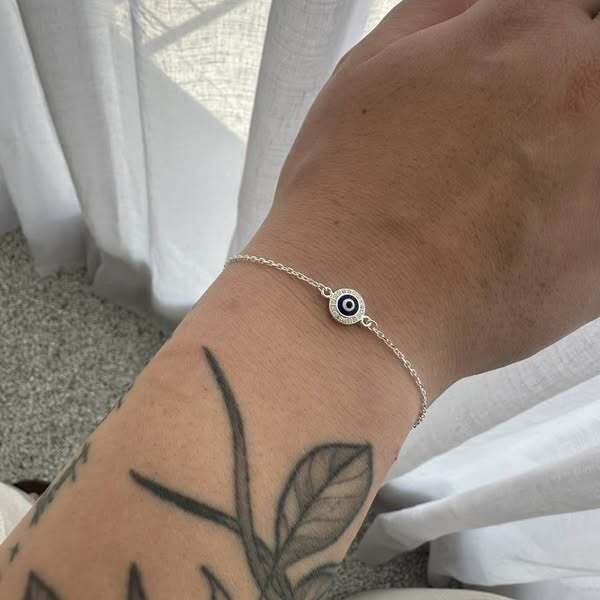 Blue Eye / Evil Eye of Protection 925 Sterling Silver Bracelet