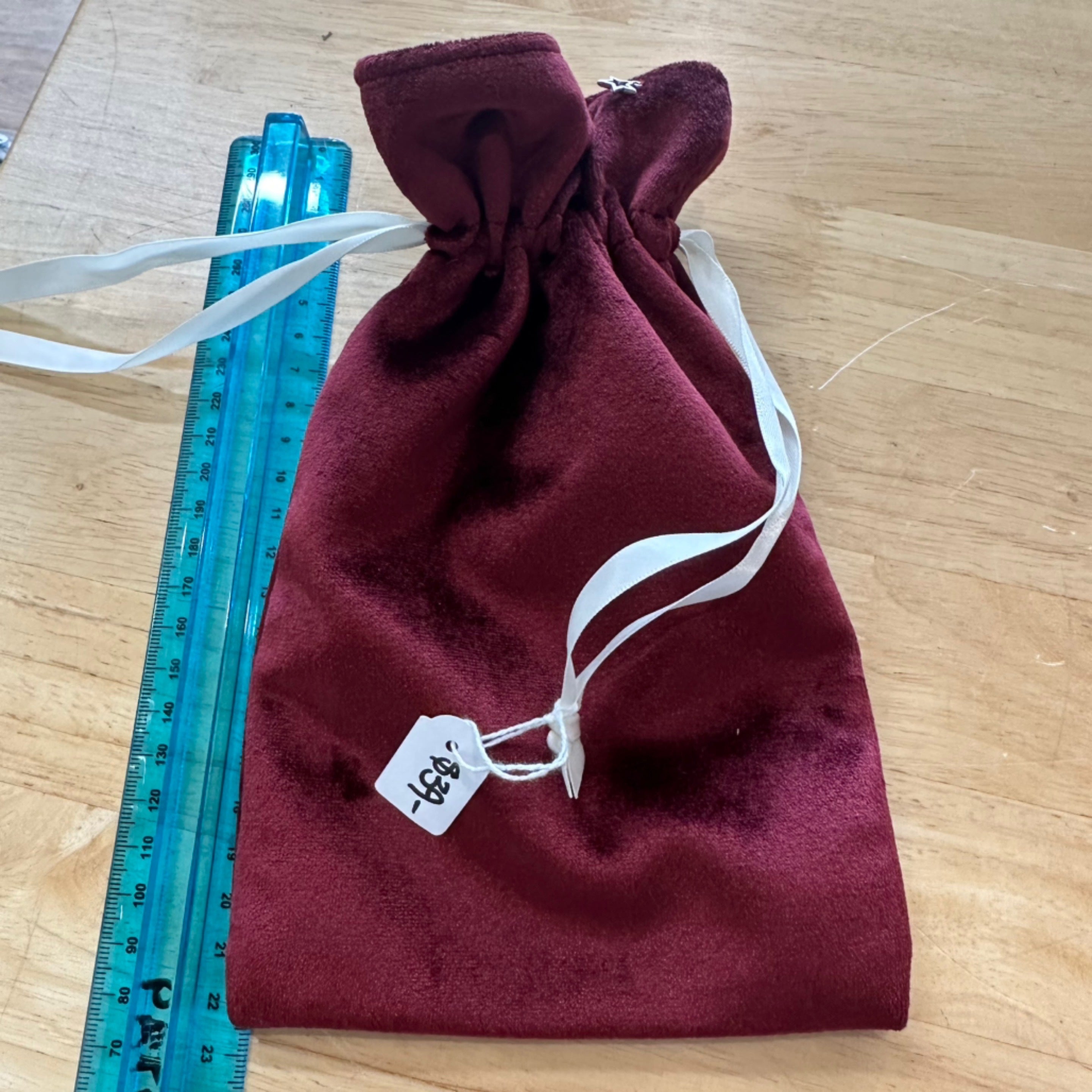 Burgundy/White Tarot & Oracle Deck Bag Handmade With Soul