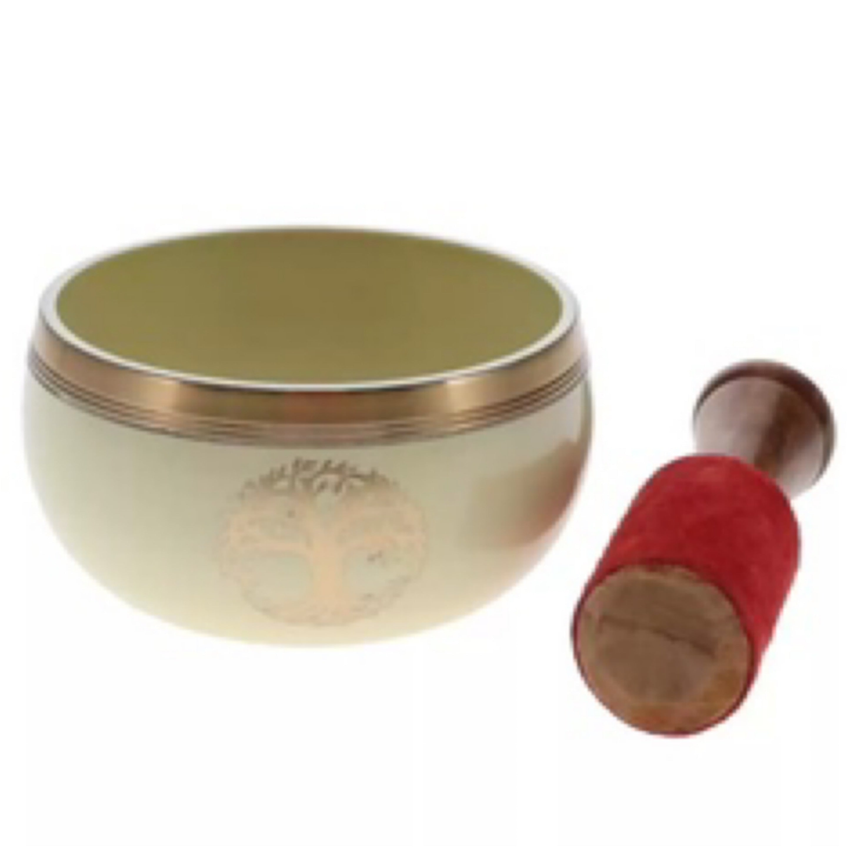 White & Gold 'Tree of Life' Singing Bowl 10cm