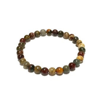 Red Picasso Jasper Bead Bracelet 6mm