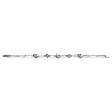 Marcasite & Blue Topaz Link Bracelet – 7.1”