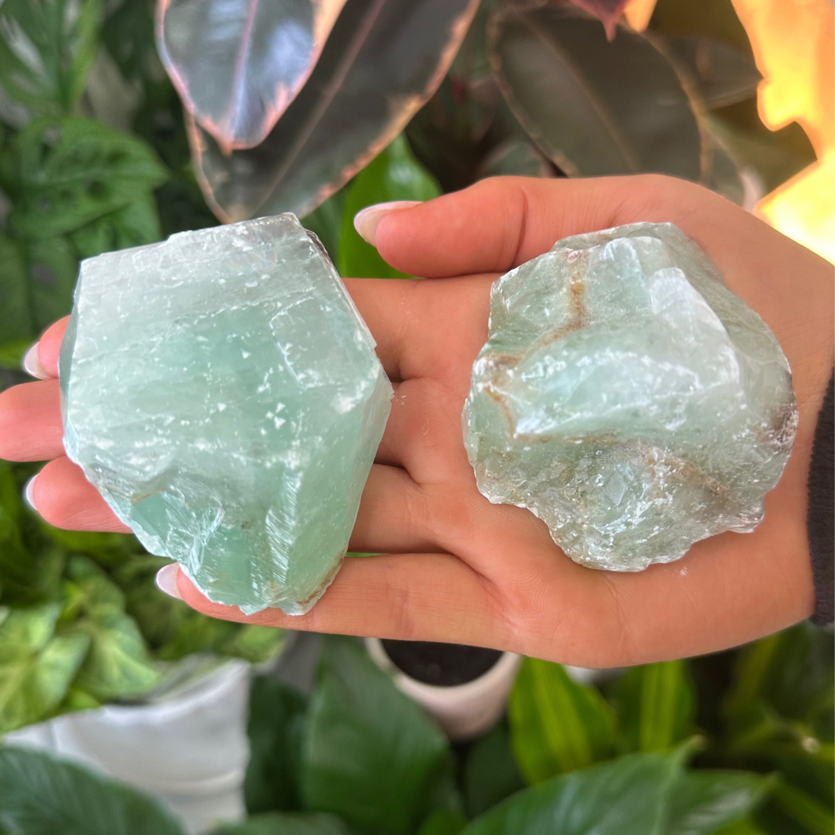 Green Calcite Chunks - HEALING