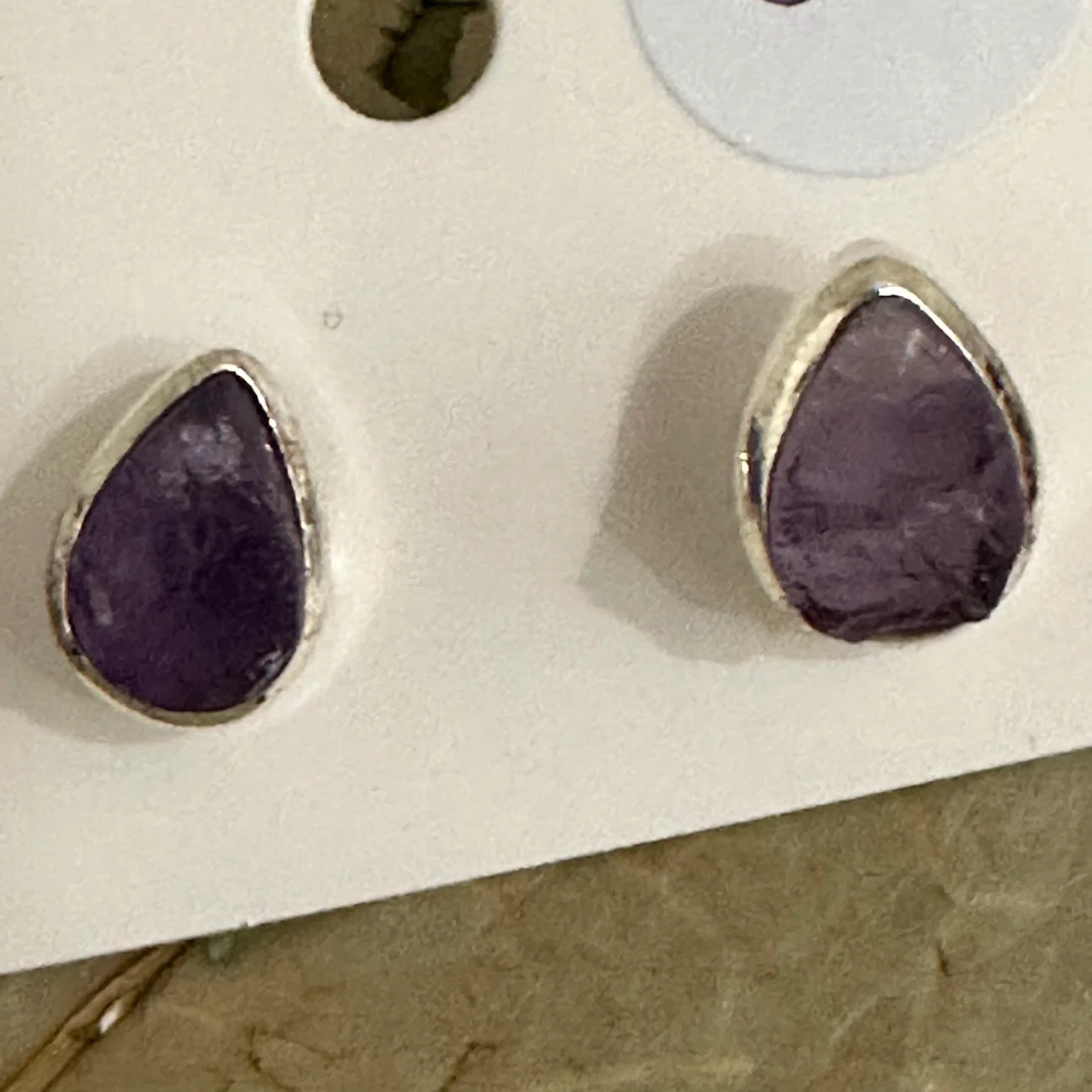Amethyst Rough Stud Sterling Silver Earrings - Quality Gemstone Jewellery