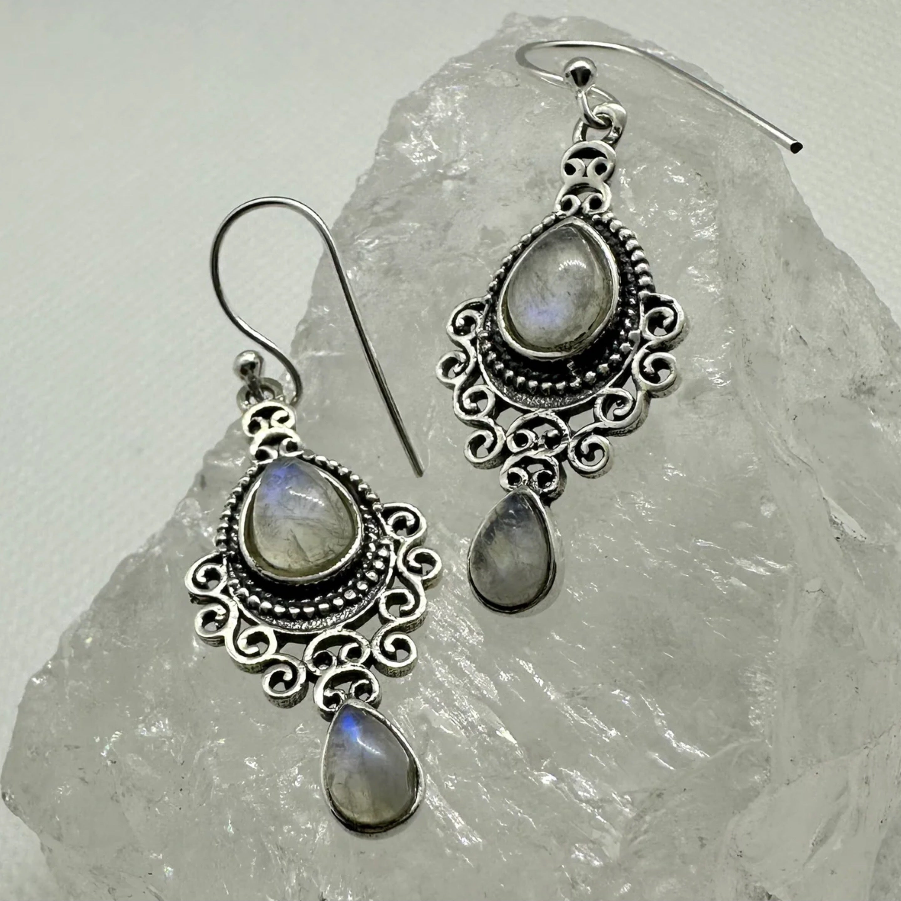 Labradorite 925 Sterling Silver Earrings - Quality Gemstone Jewellery