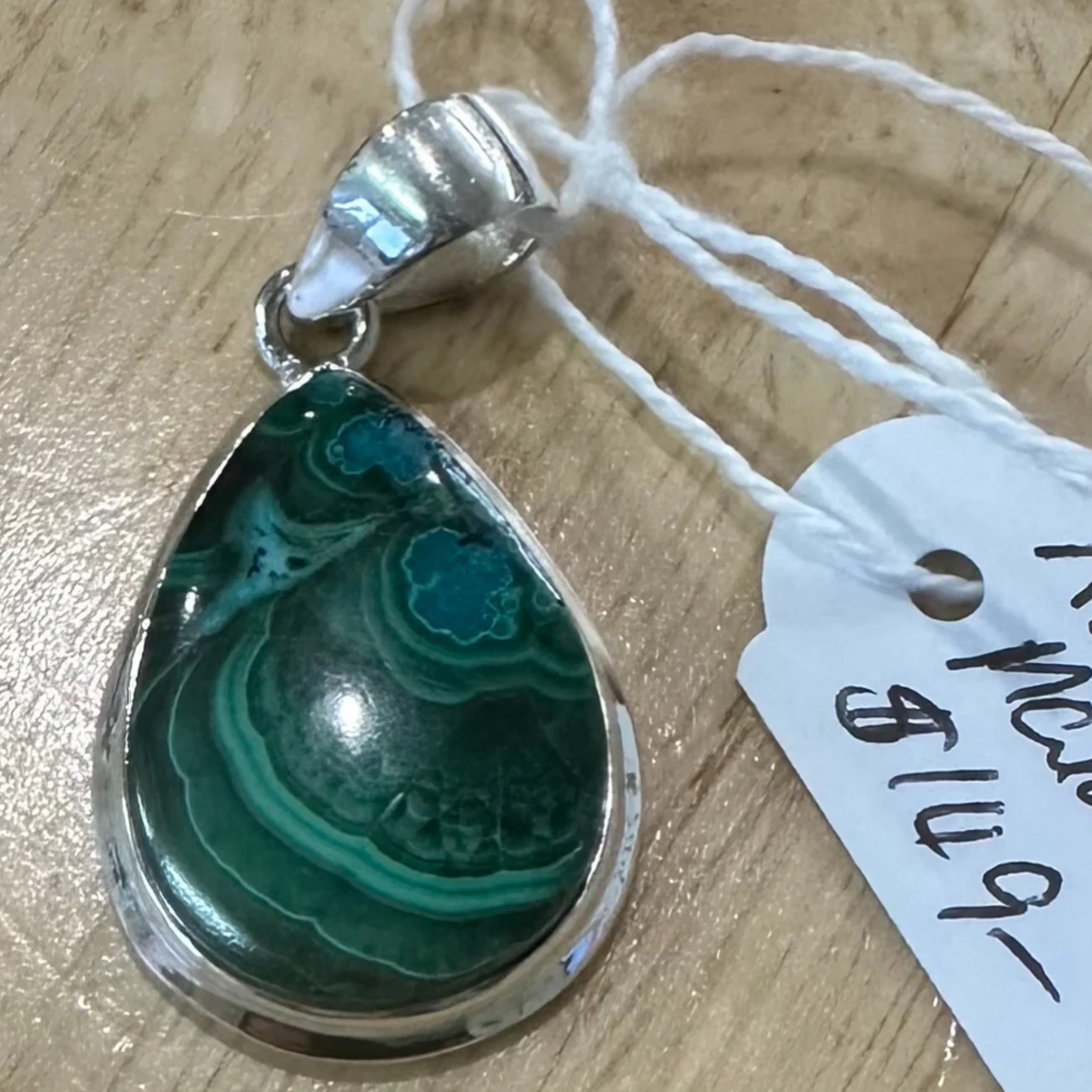 Azurite Malachite Sterling Silver Pendant - Quality Gemstone Jewellery