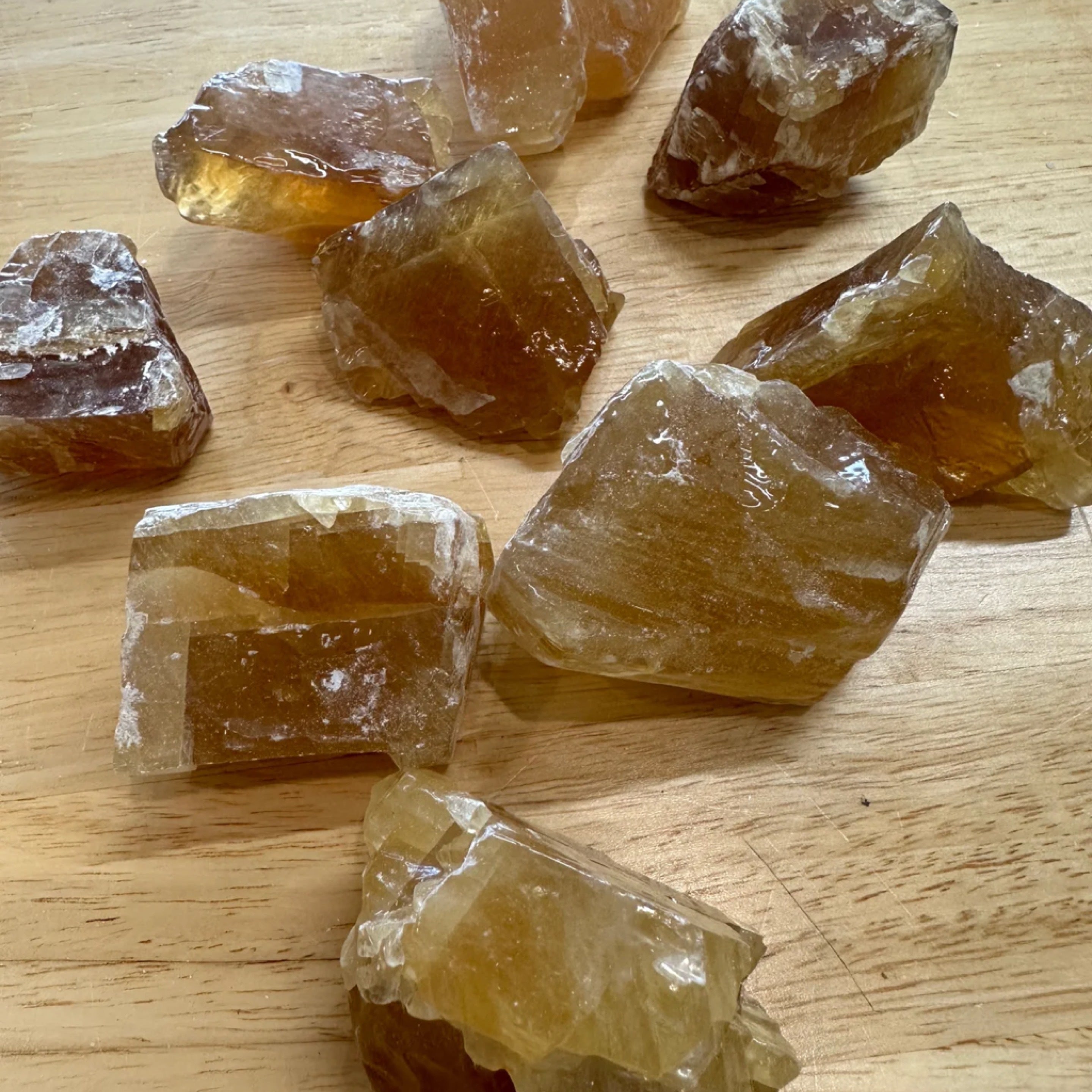 Amber Calcite