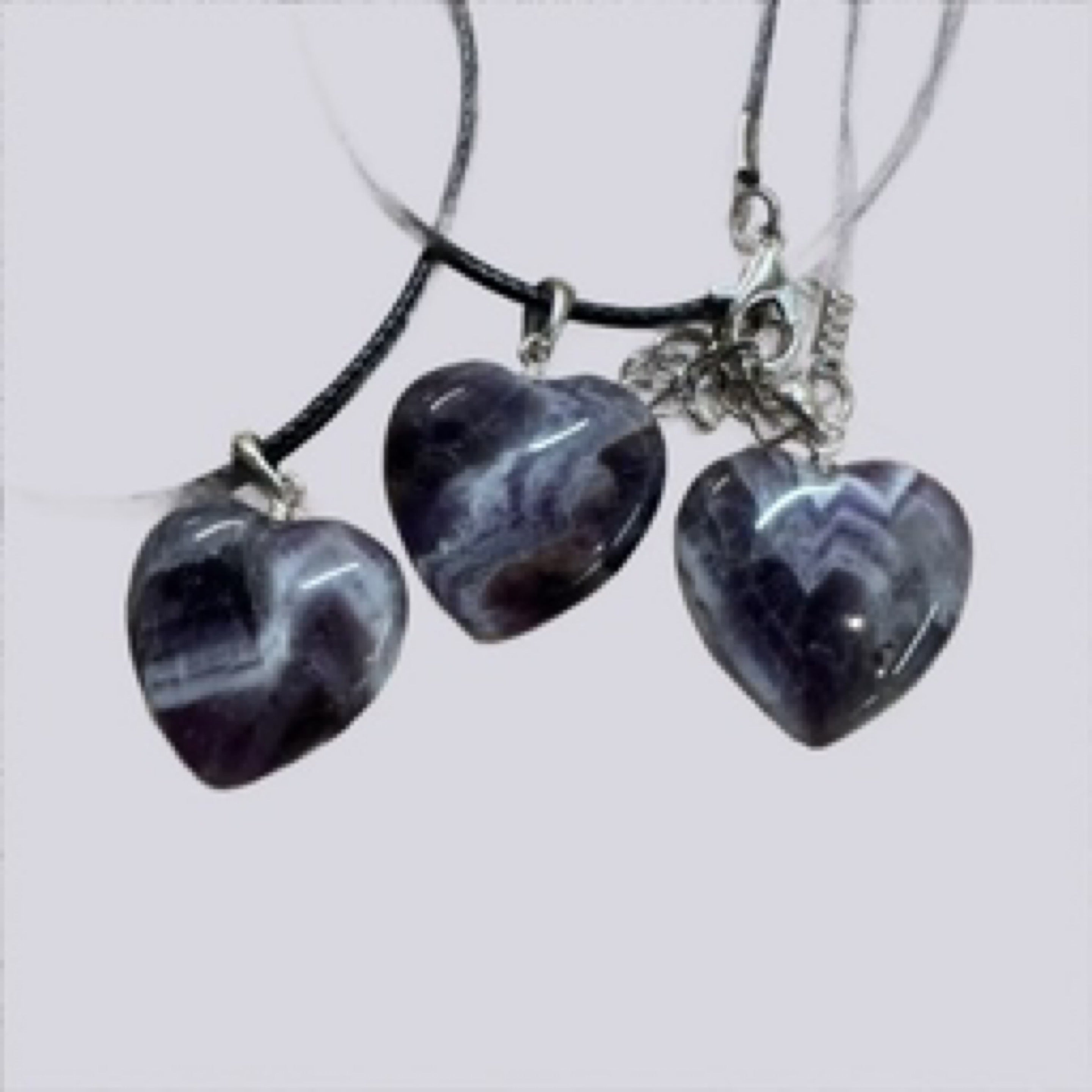 Amethyst Chevron Heart Pendant