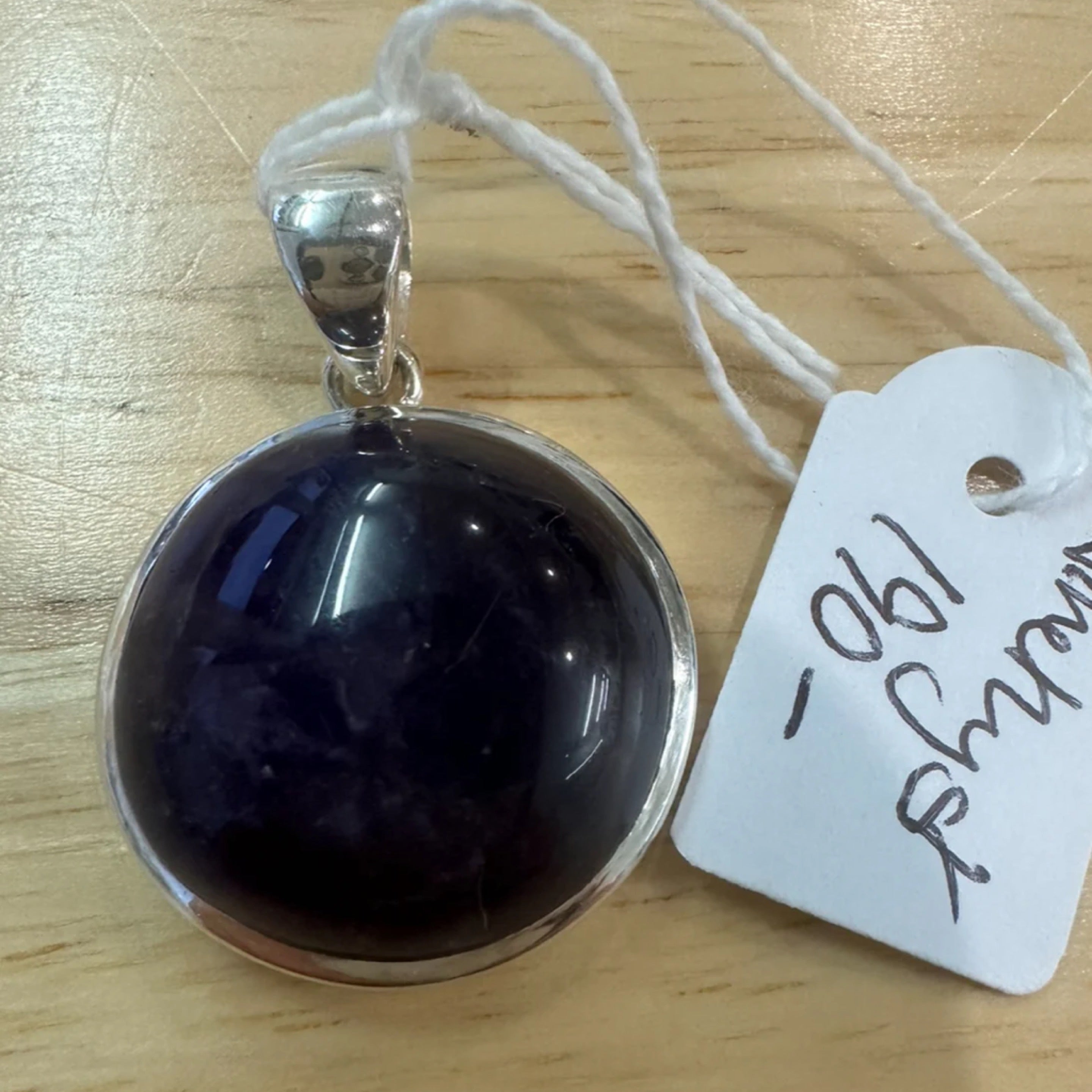 Amethyst Sterling Silver Pendant Large Round