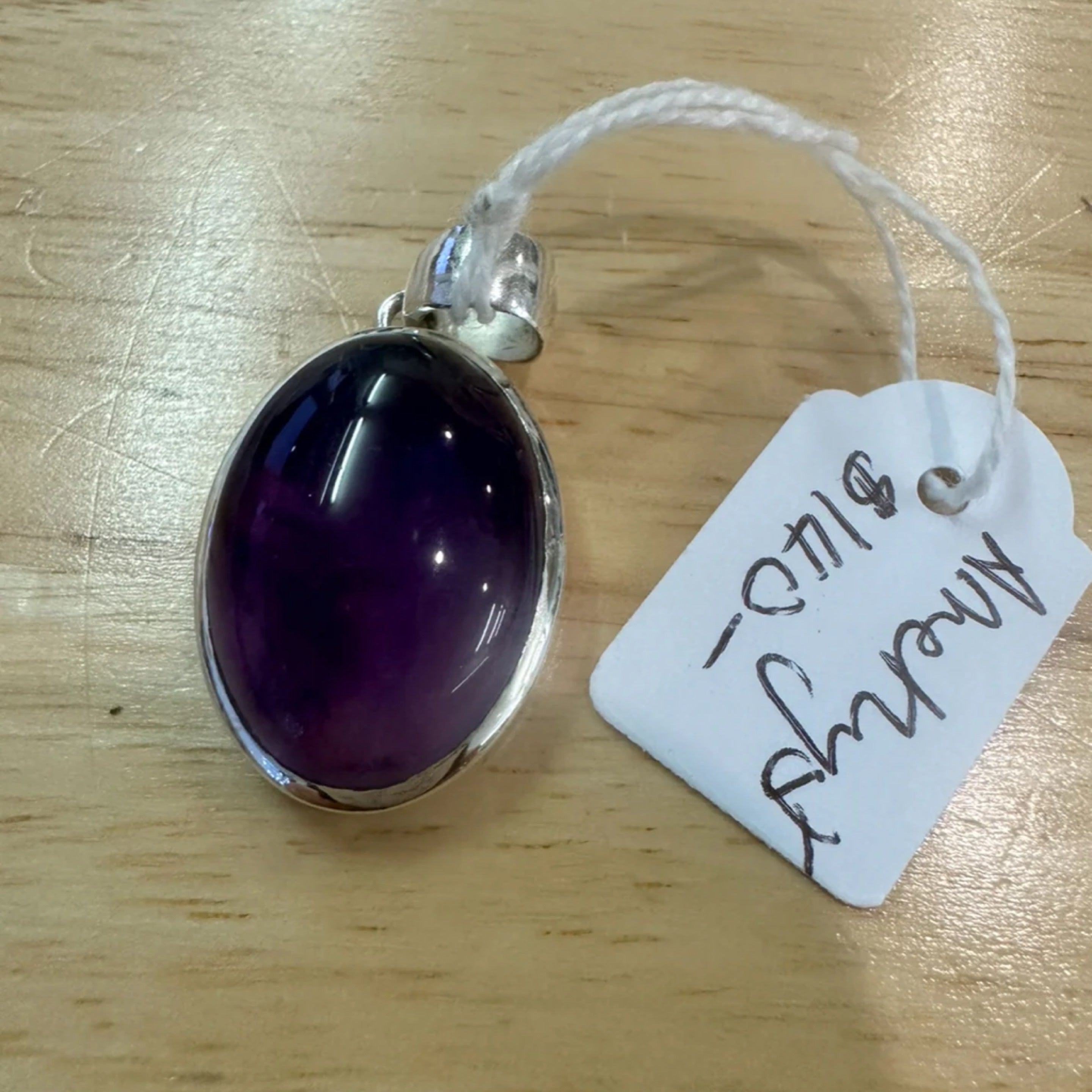 Amethyst Sterling Silver Pendant Oval