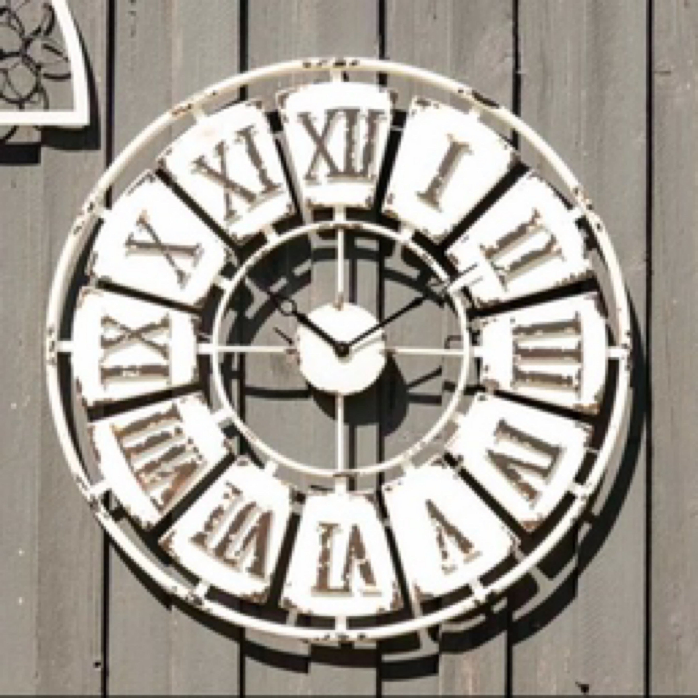 Antique White Roman Numeral Wall Clock 84cm