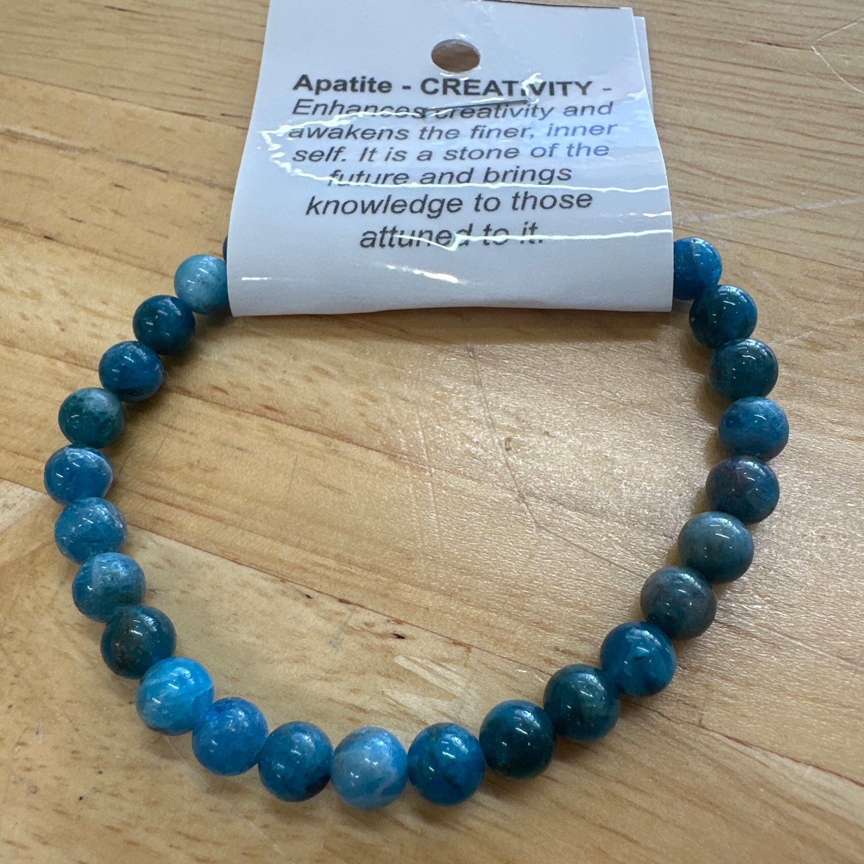 Apatite Bead Bracelet 6mm A Grade