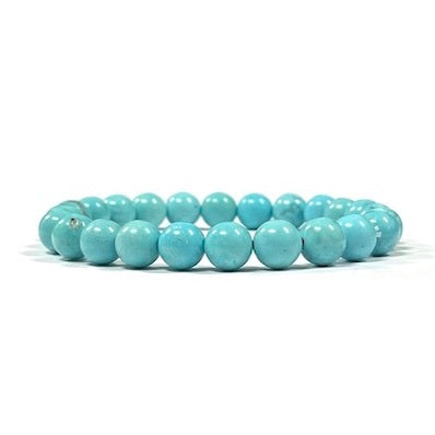 Blue Howlite Bead Bracelet 8mm