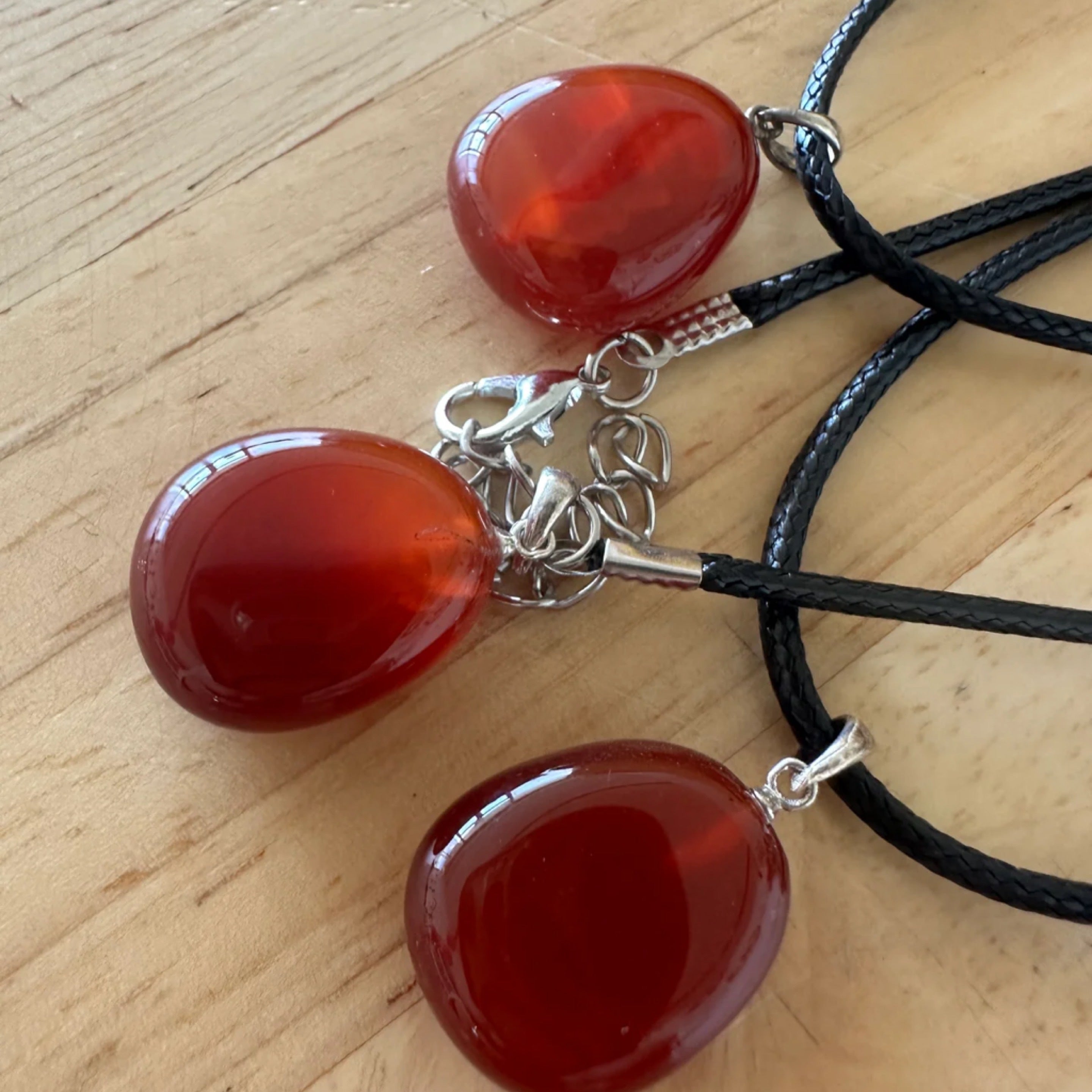 Carnelian Pendant 18-22mm with Sterling Silver Finding