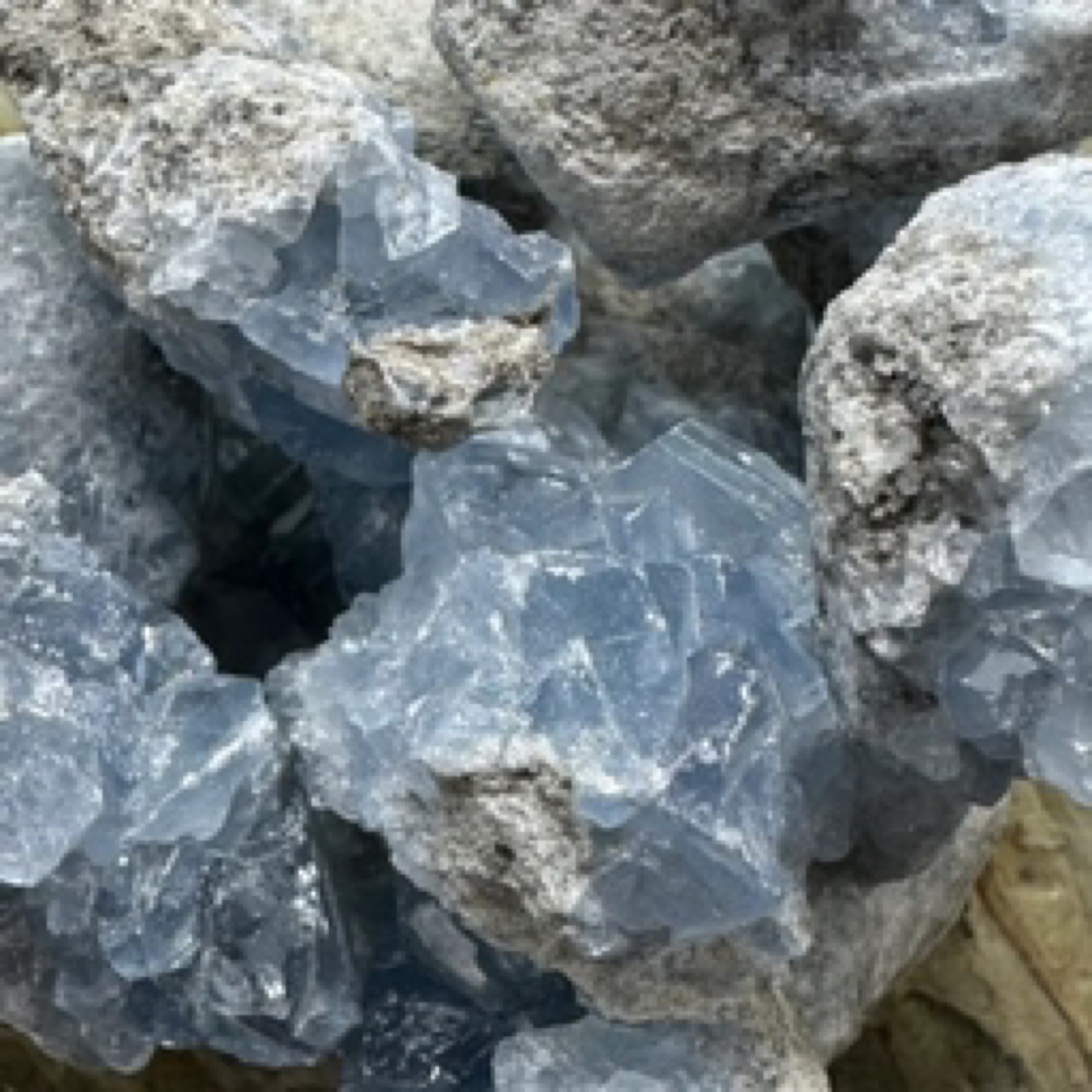 Celestite (Celestine) Clusters Small Pieces from Madagascar