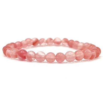 Cherry Quartz Bead Bracelet 6mm