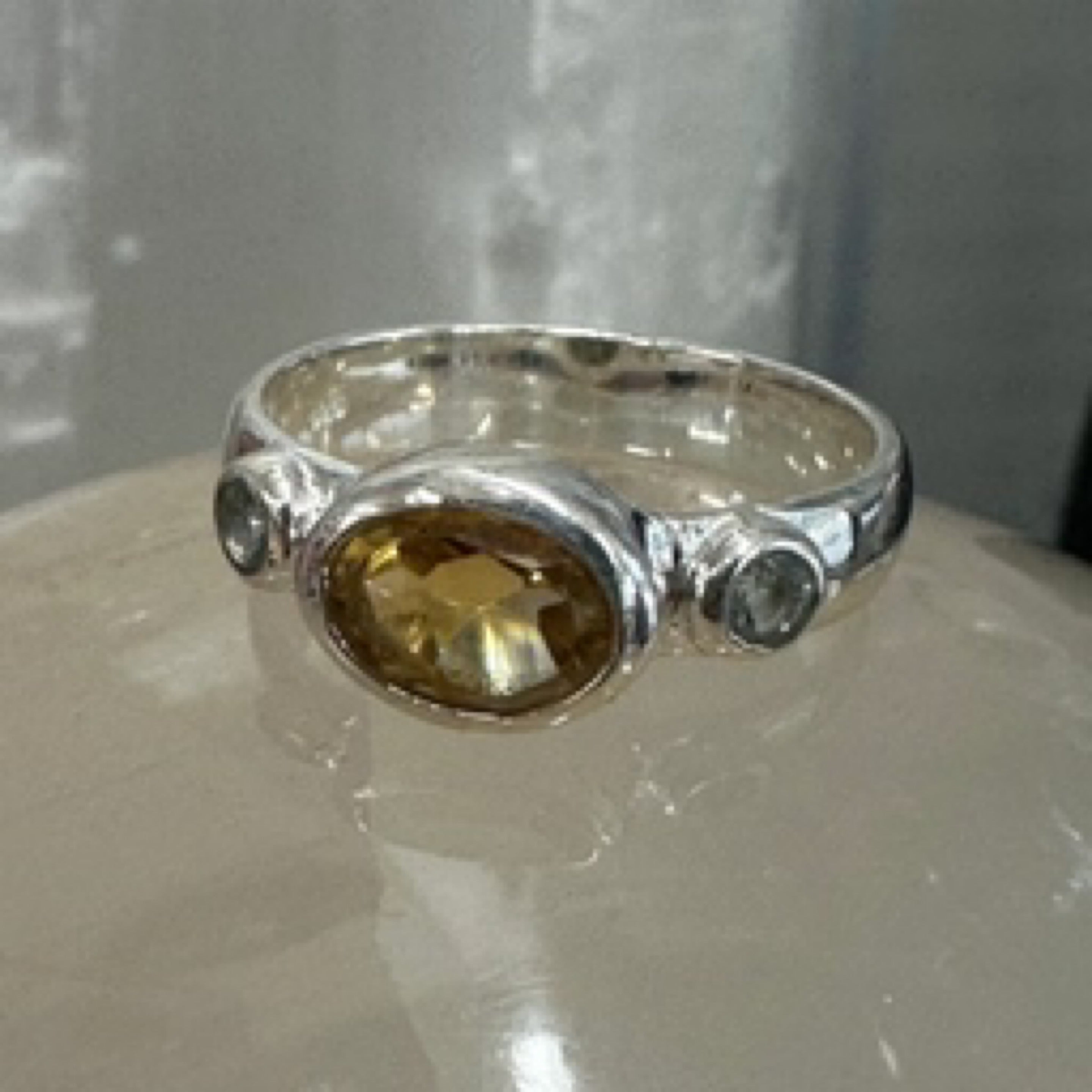 Citrine & Herkimer Diamond 925 Sterling Silver Ring - Size 8 - Quality Gemstone Jewellery