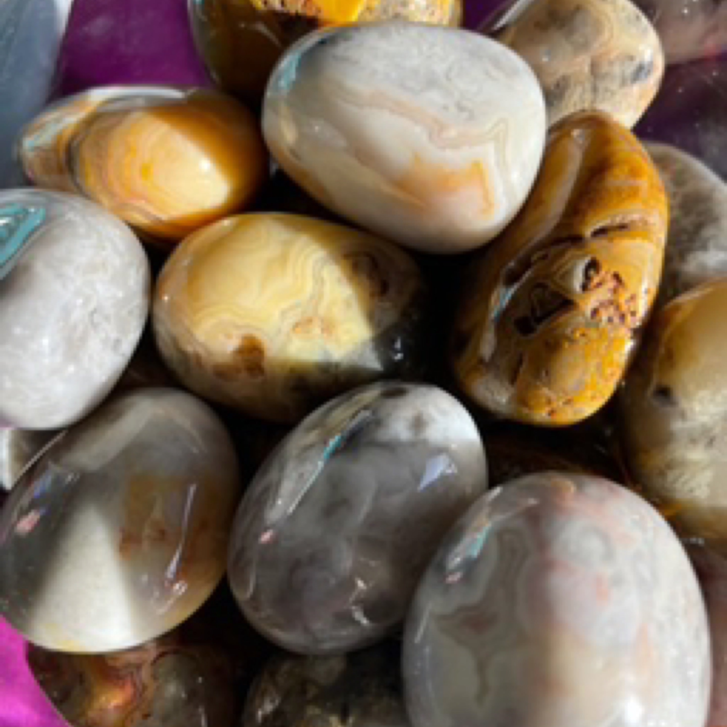 Crazy Lace Agate Hand Cut Tumble Stone