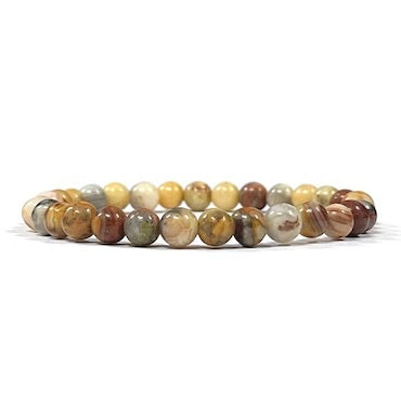 Crazy Lace Agate Bead Bracelet 6mm