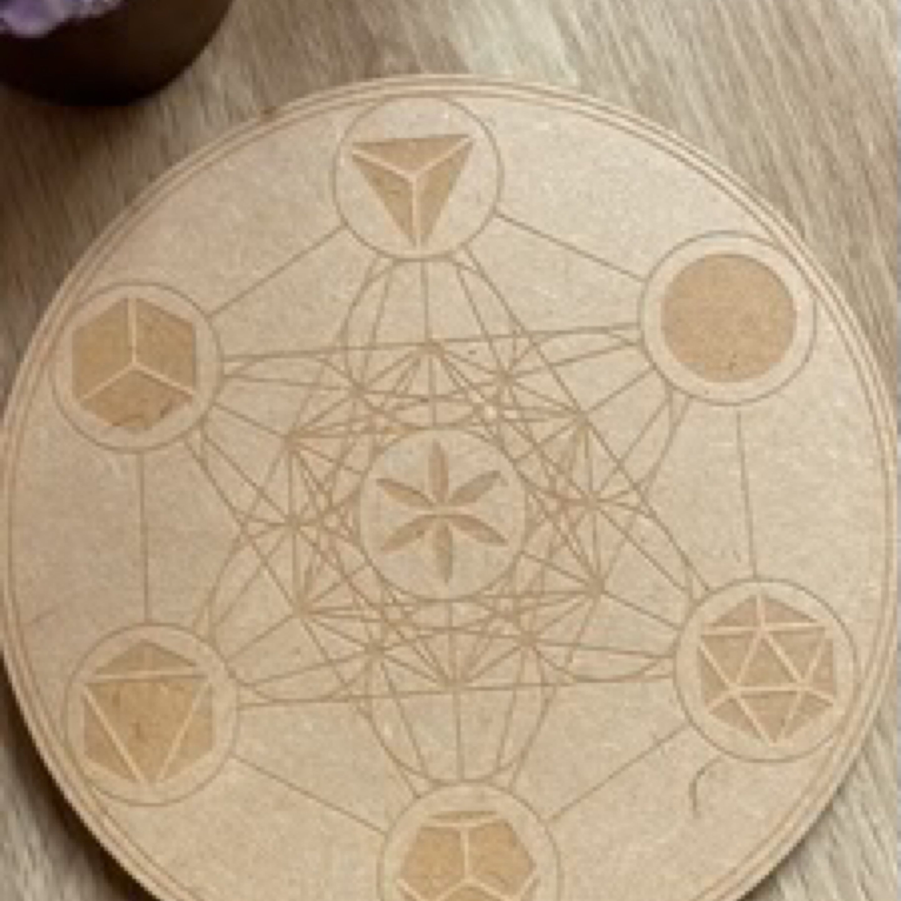 Crystal Grid Board Metatron's Cube "Sacred Geometry" 15cm