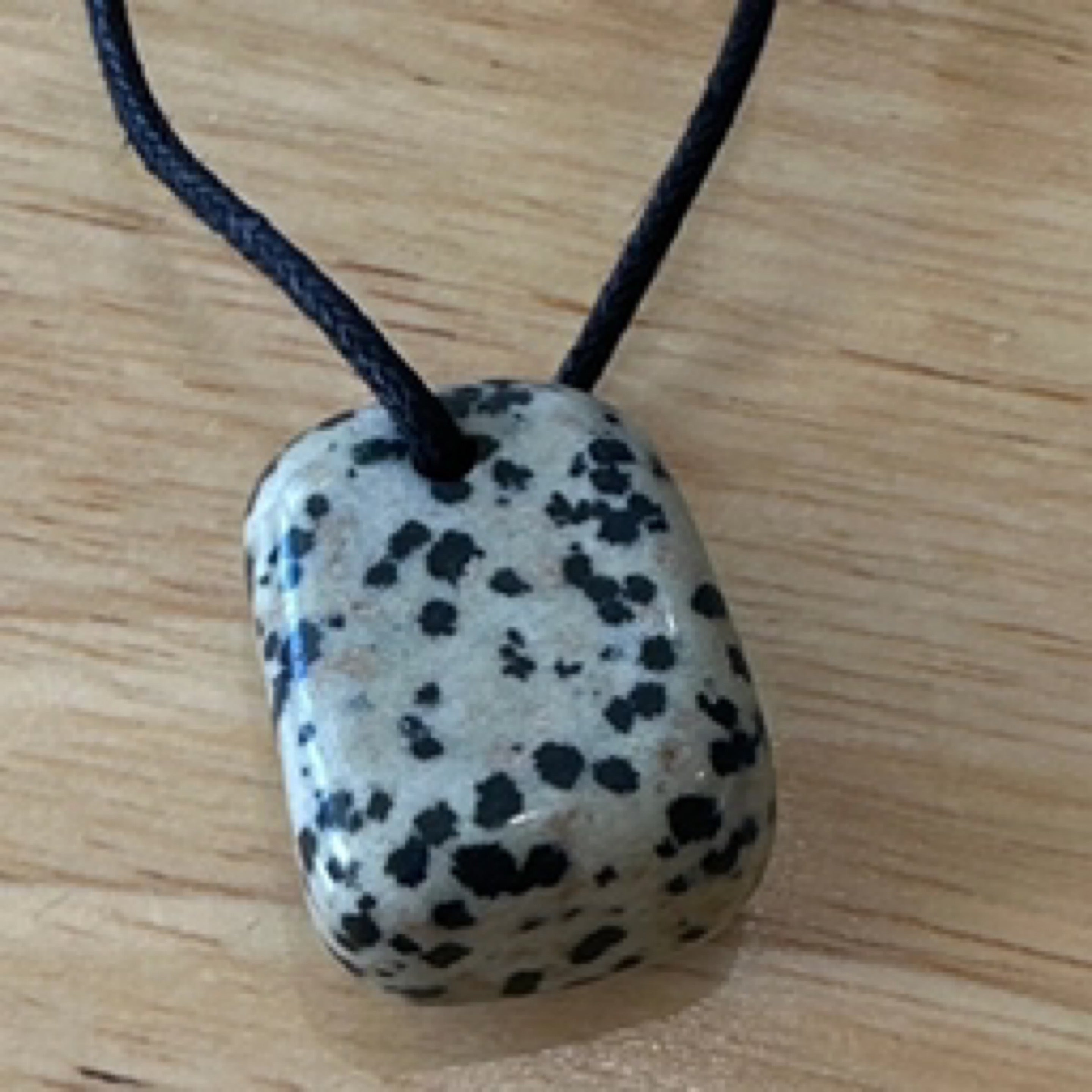 Dalmation Jasper Tumbled Stone Pendant