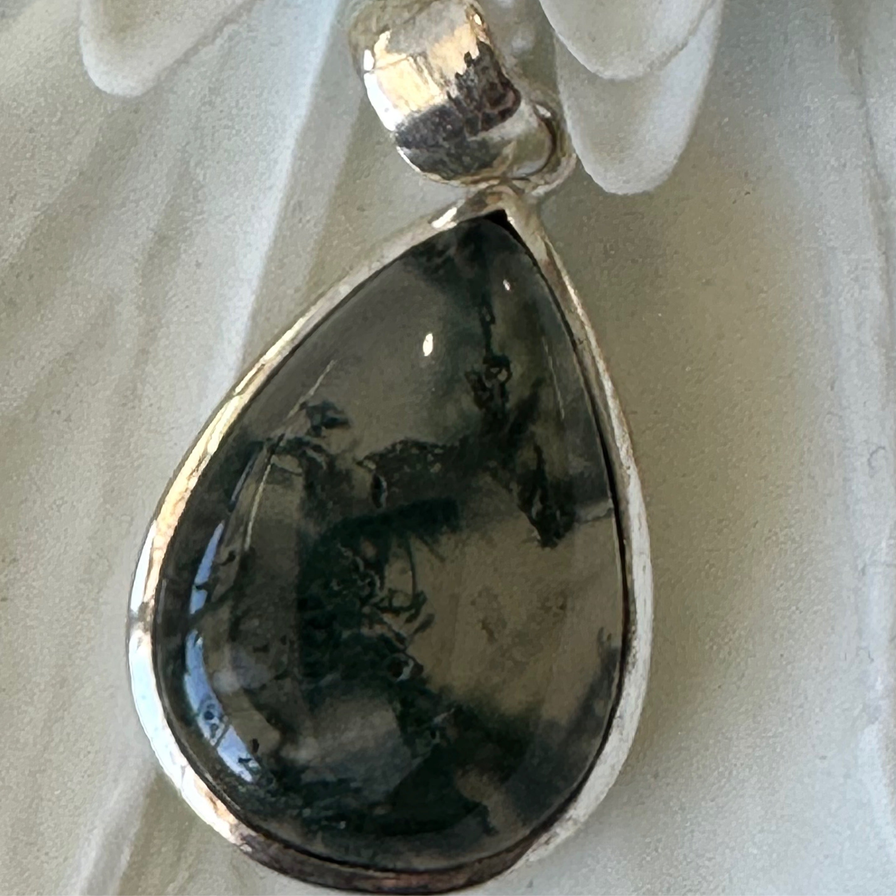 Moss Agate Sterling Silver Pendant