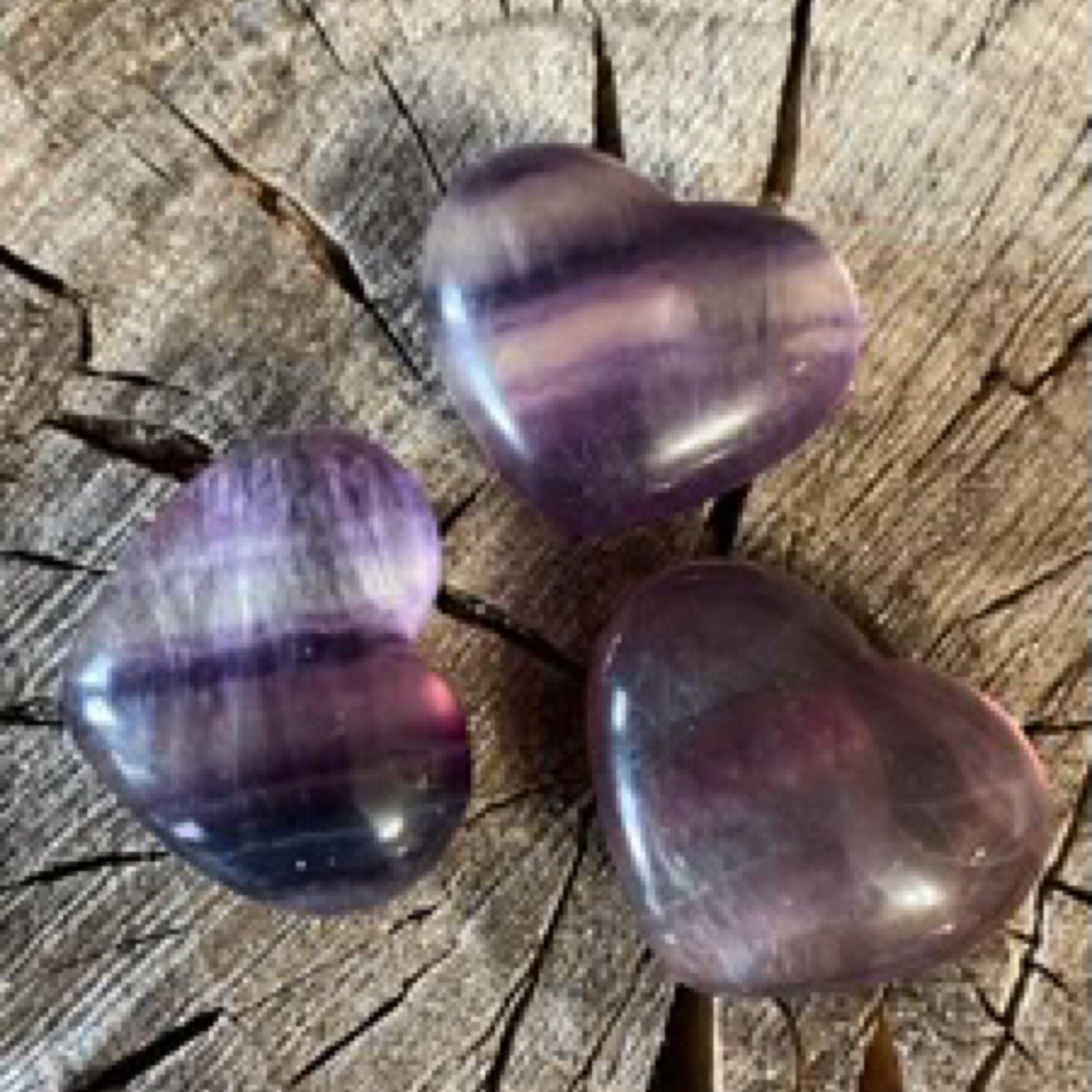 Fluorite Heart Crystal Puff 30mm