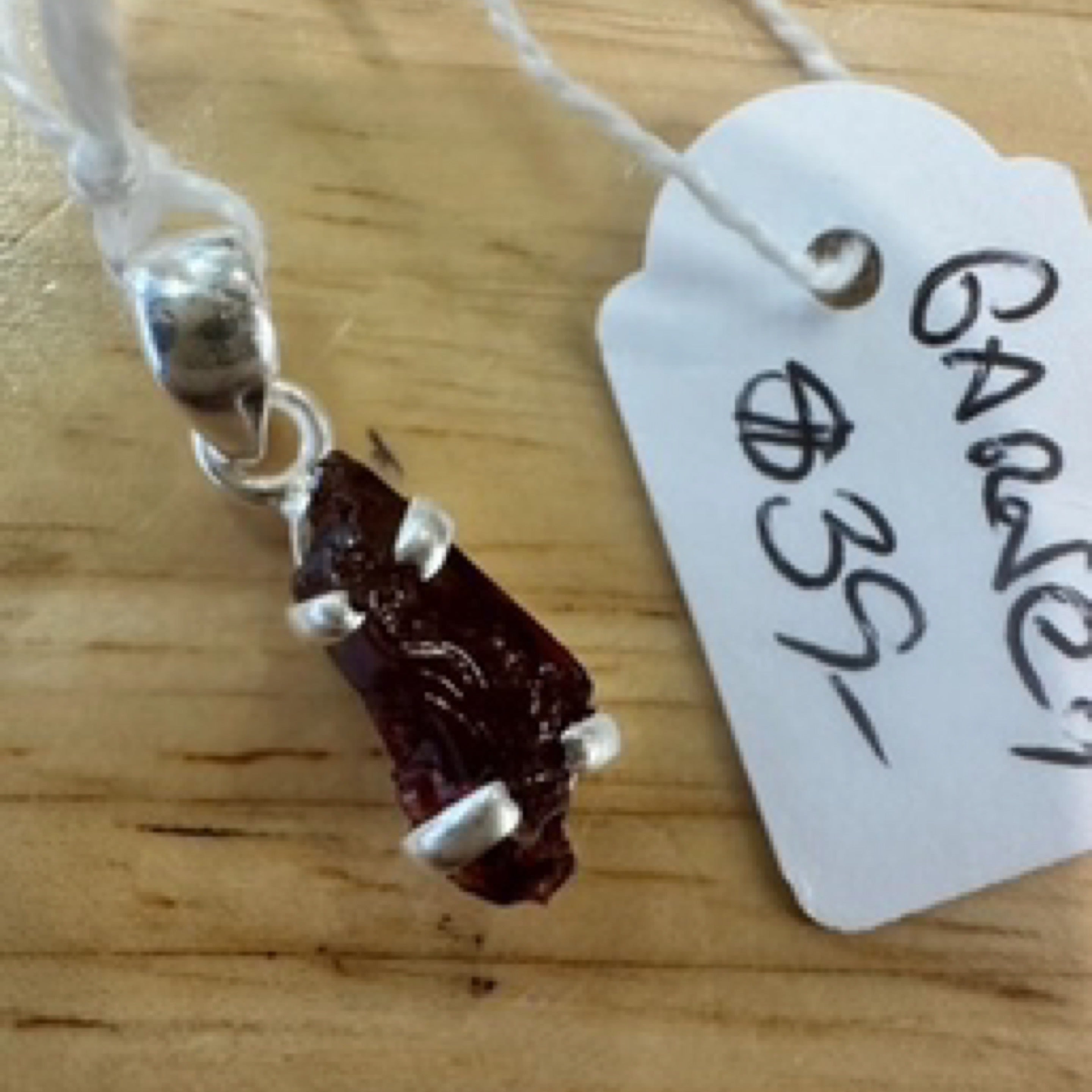 Garnet Sterling Silver Pendant.