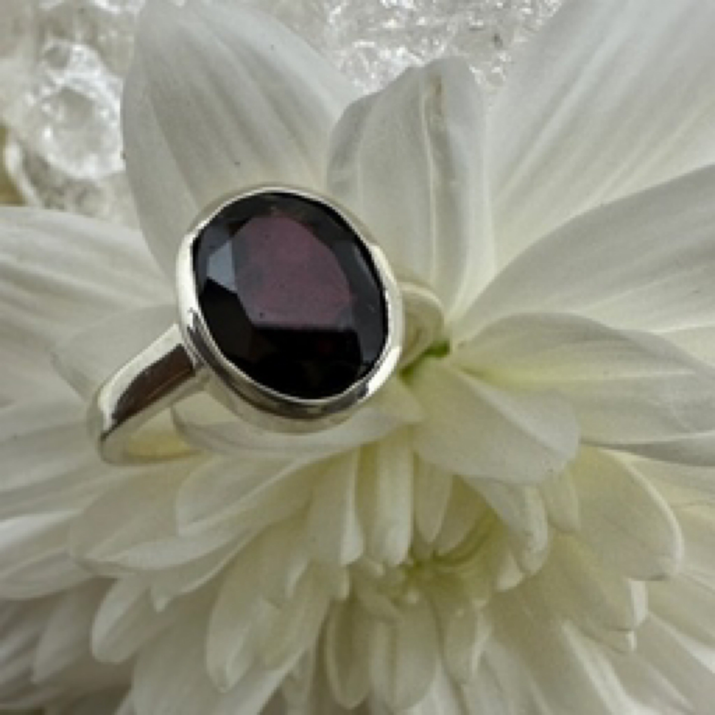Garnet Sterling Silver Ring - Size 7 - Quality Gemstone Jewellery