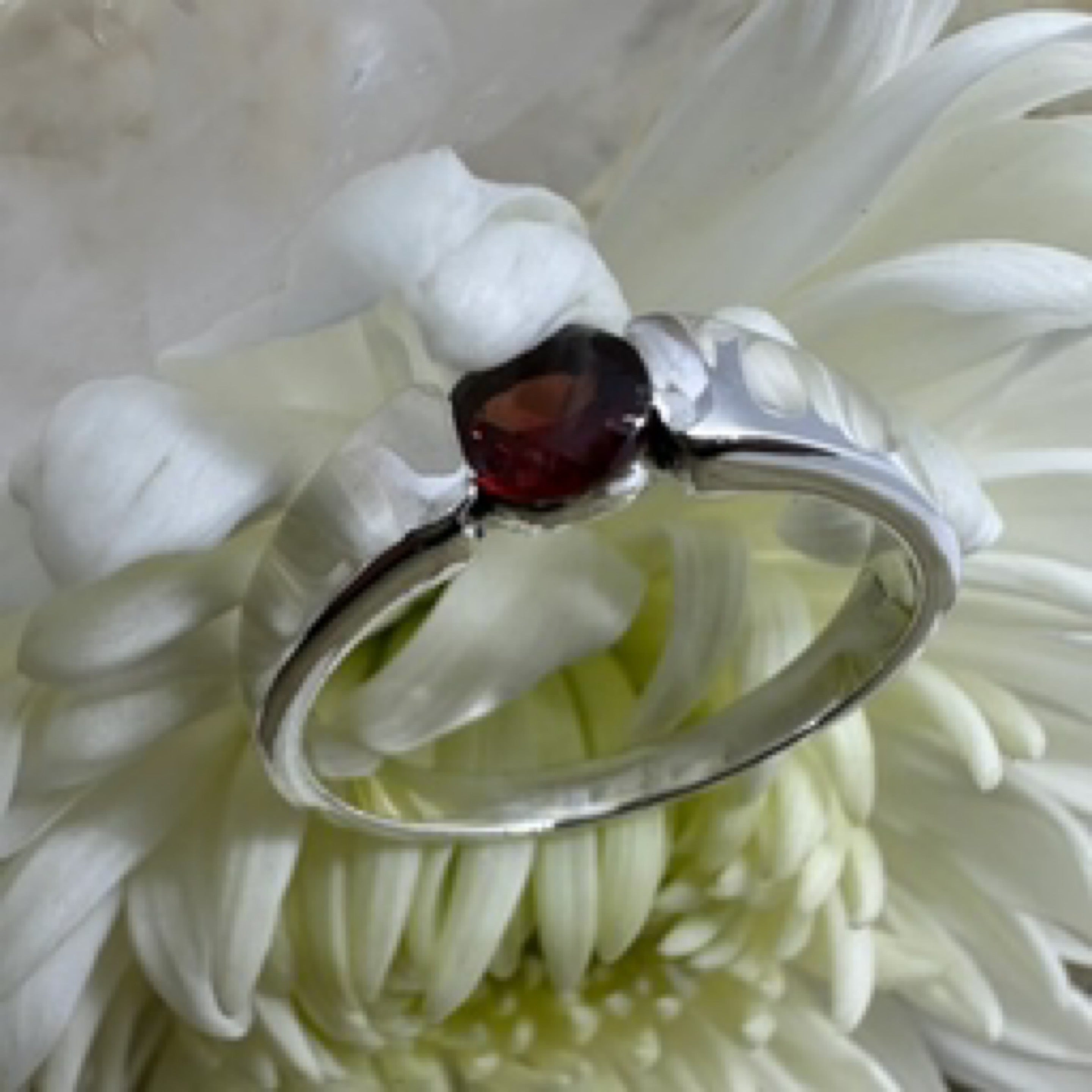 Garnet Sterling Silver Ring - Size 8 - Quality Gemstone Jewellery
