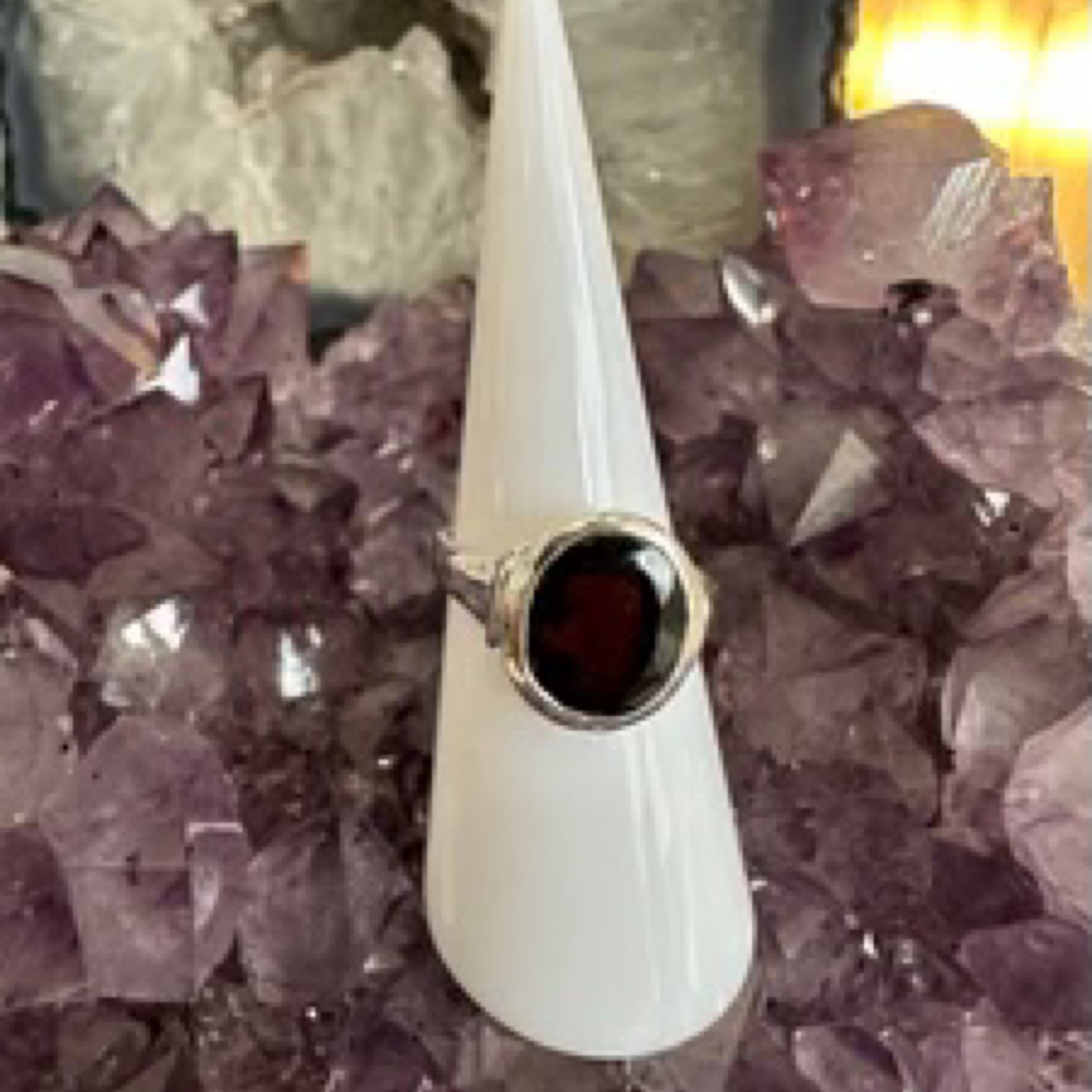 Garnet Sterling Silver Ring - Size 7    Quality Gemstone Jewellery