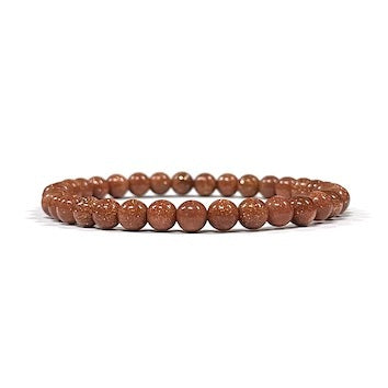 Goldstone Brown Bead Bracelet 6mm