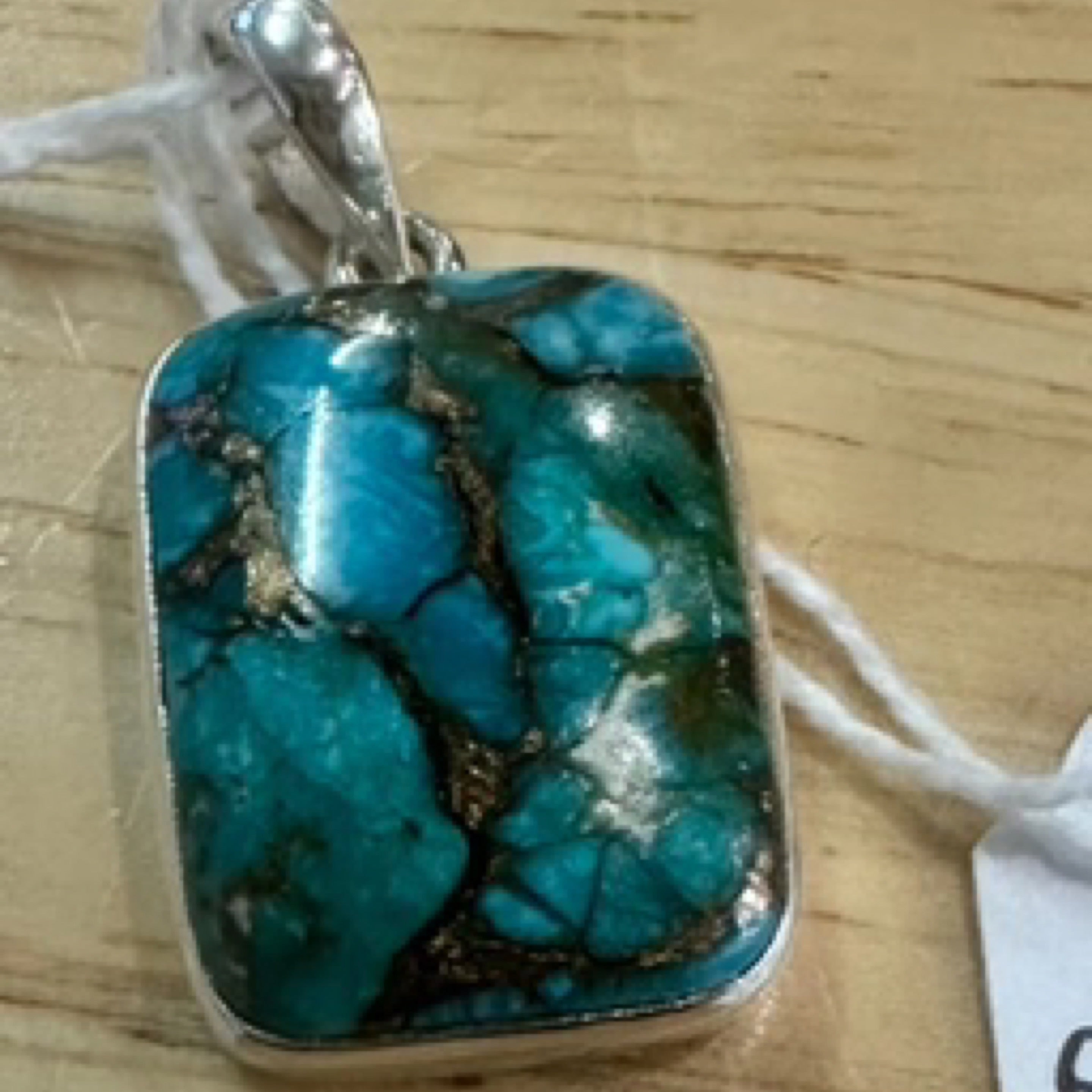 Green Copper Turquoise Sterling Silver Pendant