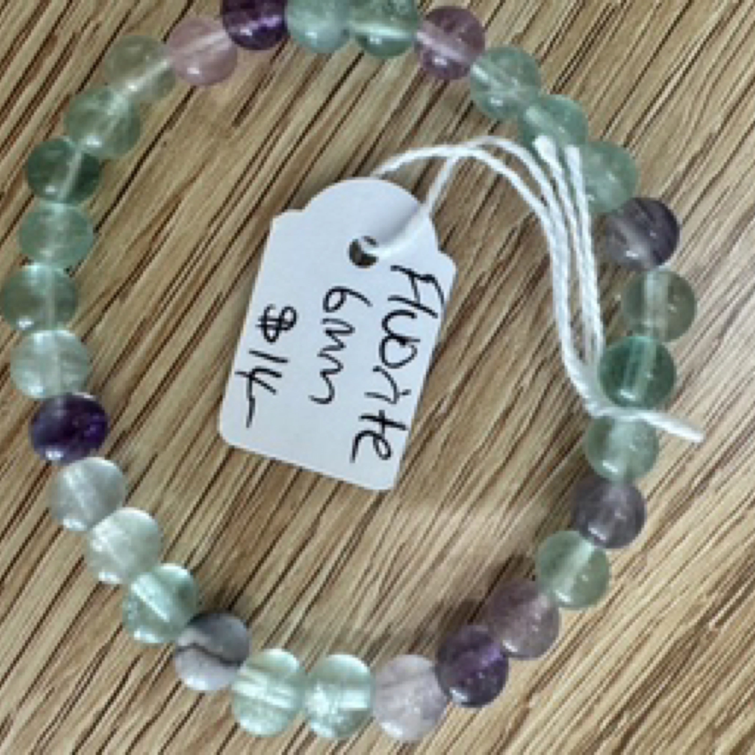 Green Fluorite Bead Bracelet 6mm