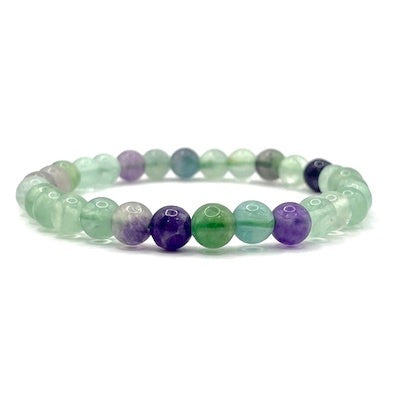 Green Fluorite Bead Bracelet 6mm