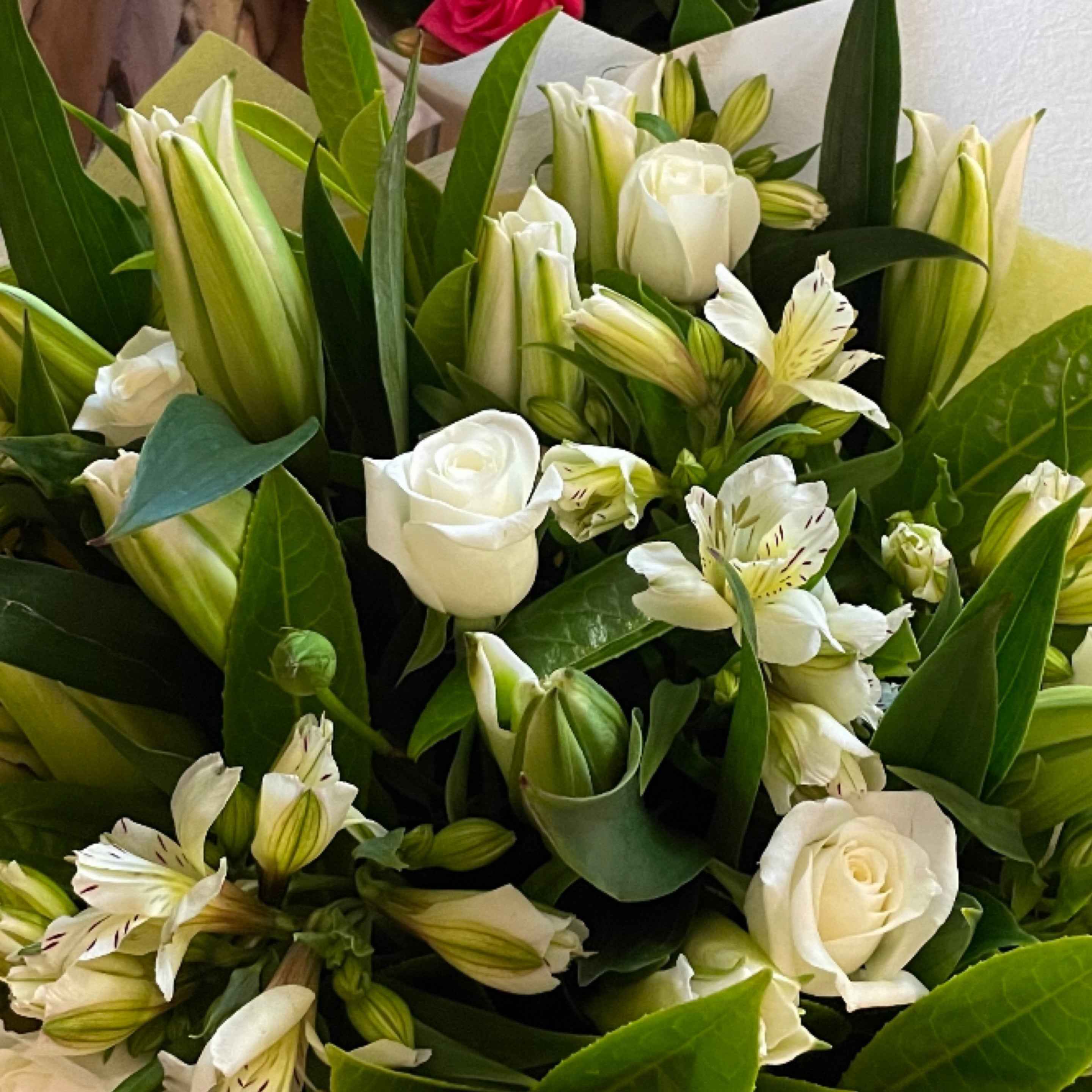 Fresh white flower bouquet available for delivery in Launceston